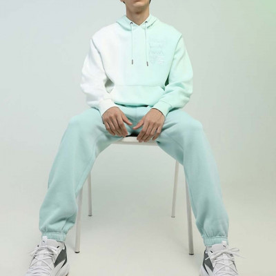 Men Sea Green Basketball Hooded Sweatshirt