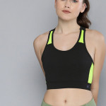 Black Colourblocked High Support Rapid Dry Training Bra